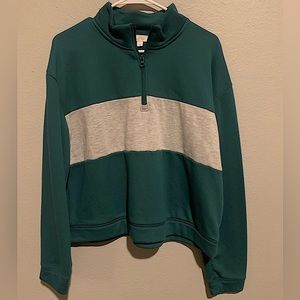 Colsie Women's Teal Fleece
Quarter Zip Crew Sweatshirt
Size XL